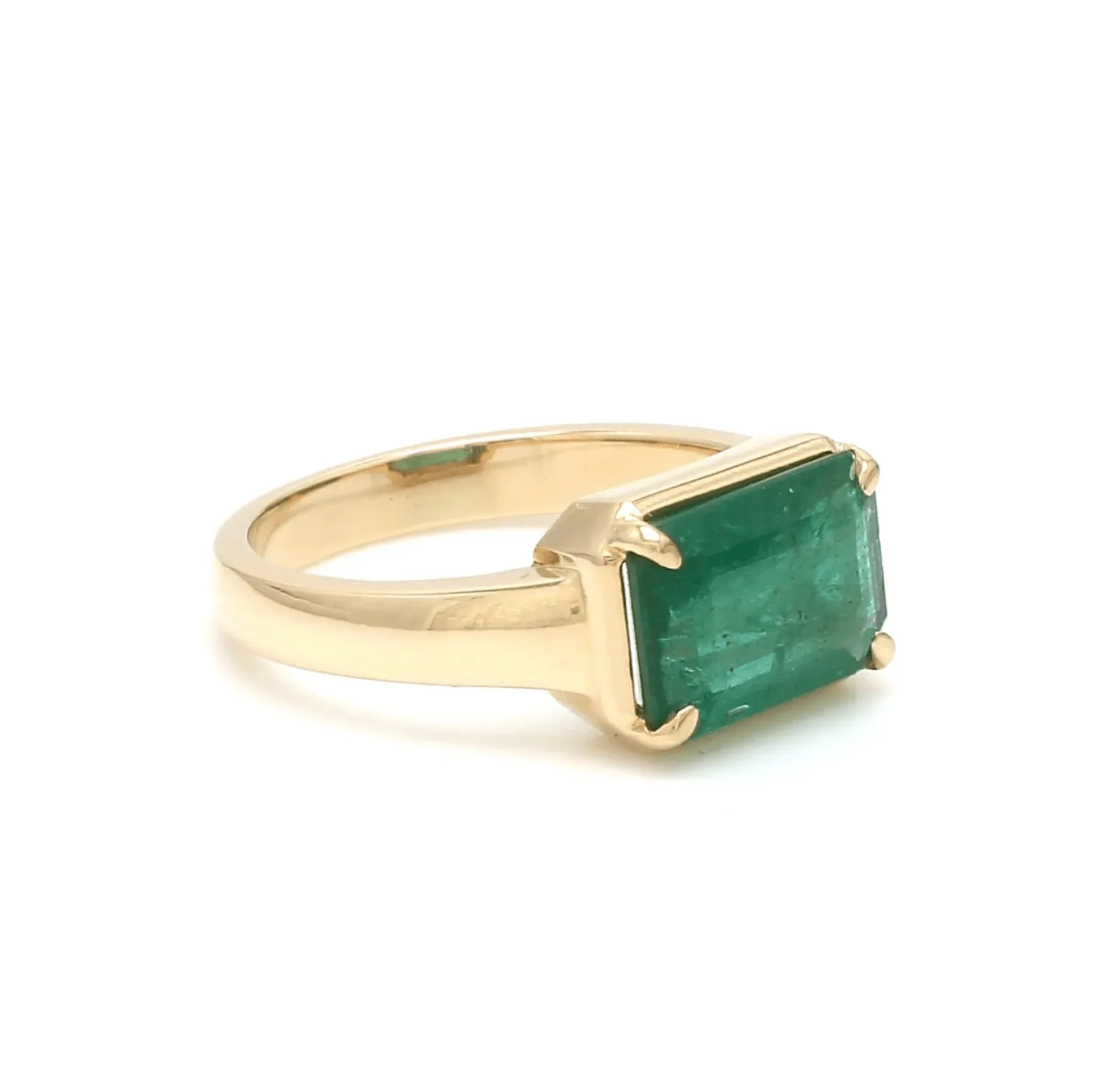 14K & 18K Gold Emerald East West Ring