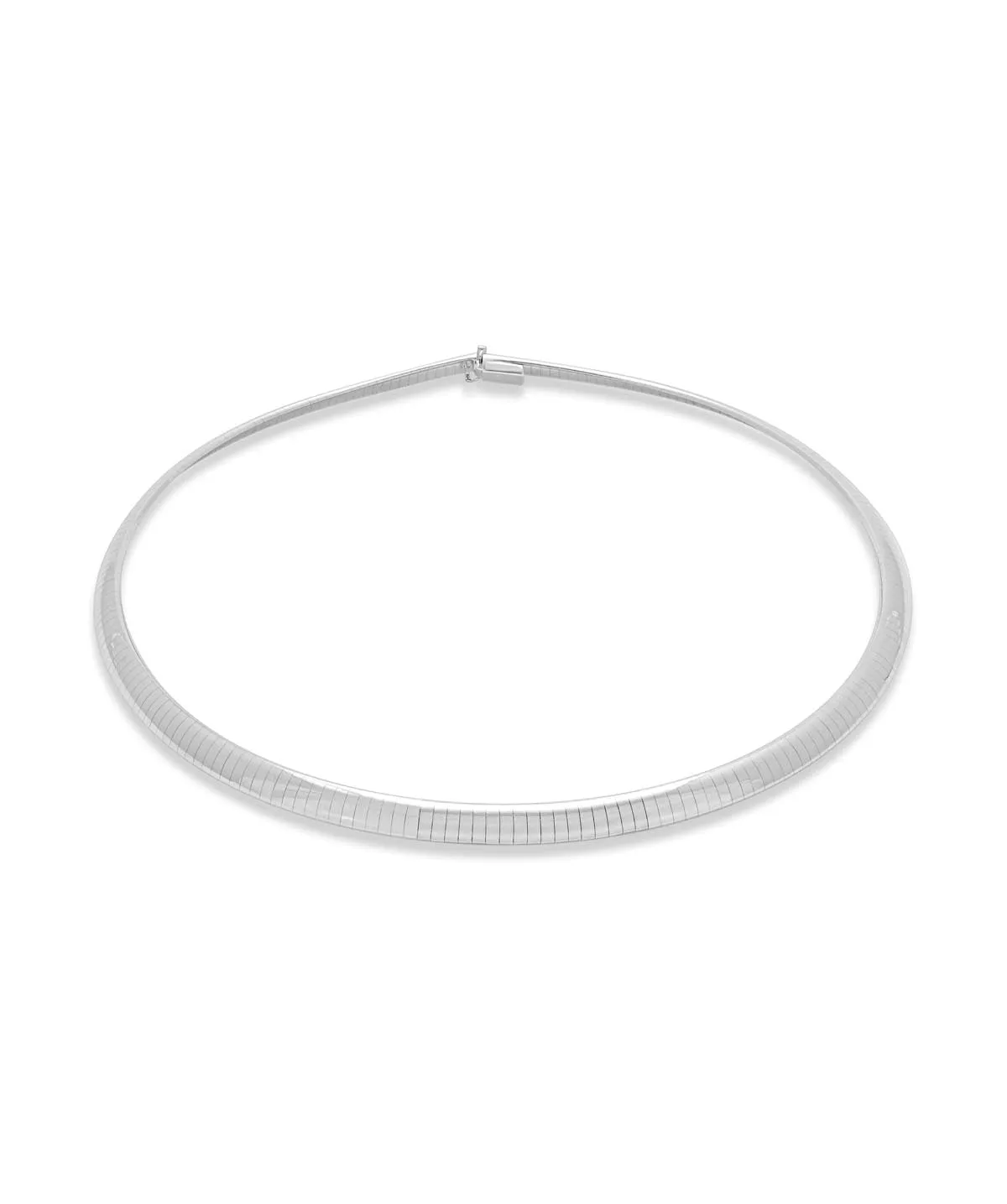 14K White Gold 6mm Omega Chain Necklace