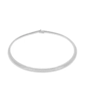 14K White Gold 6mm Omega Chain Necklace