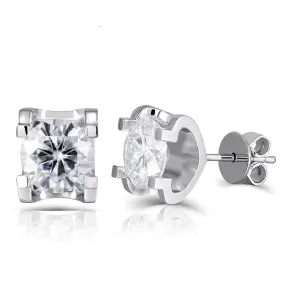 14k White Gold Moissanite Stud Earrings 2ctw