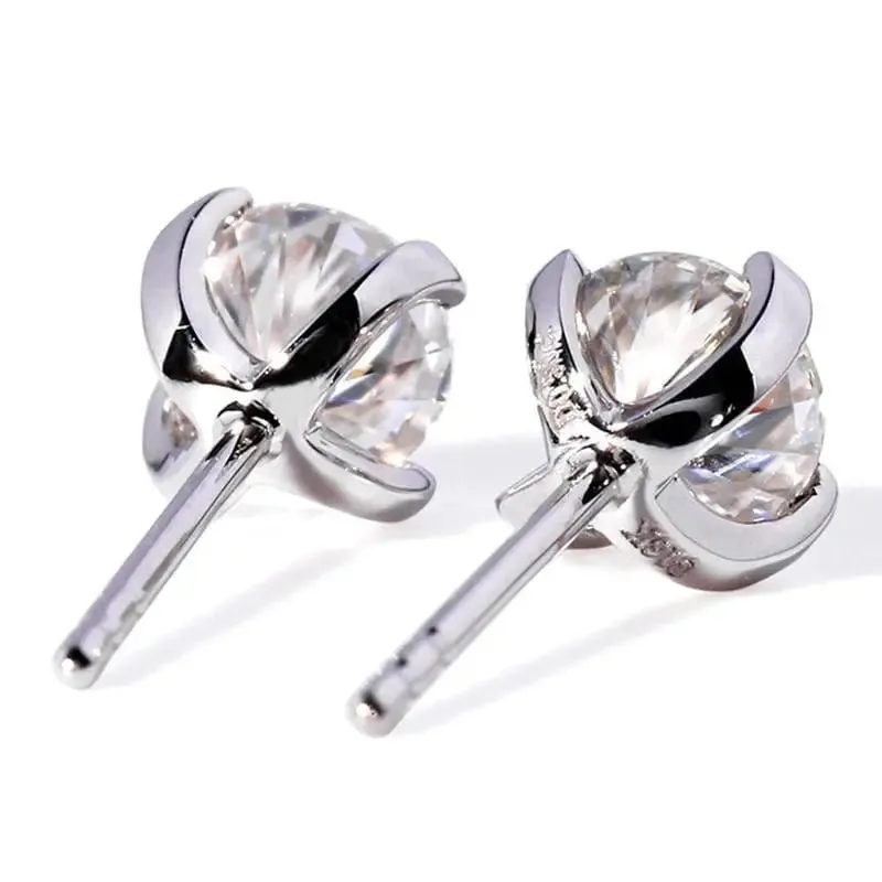 14k White Gold Stud Moissanite Earrings 1ctw