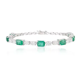 18K Gold Emerald Diamond Designer Bracelet