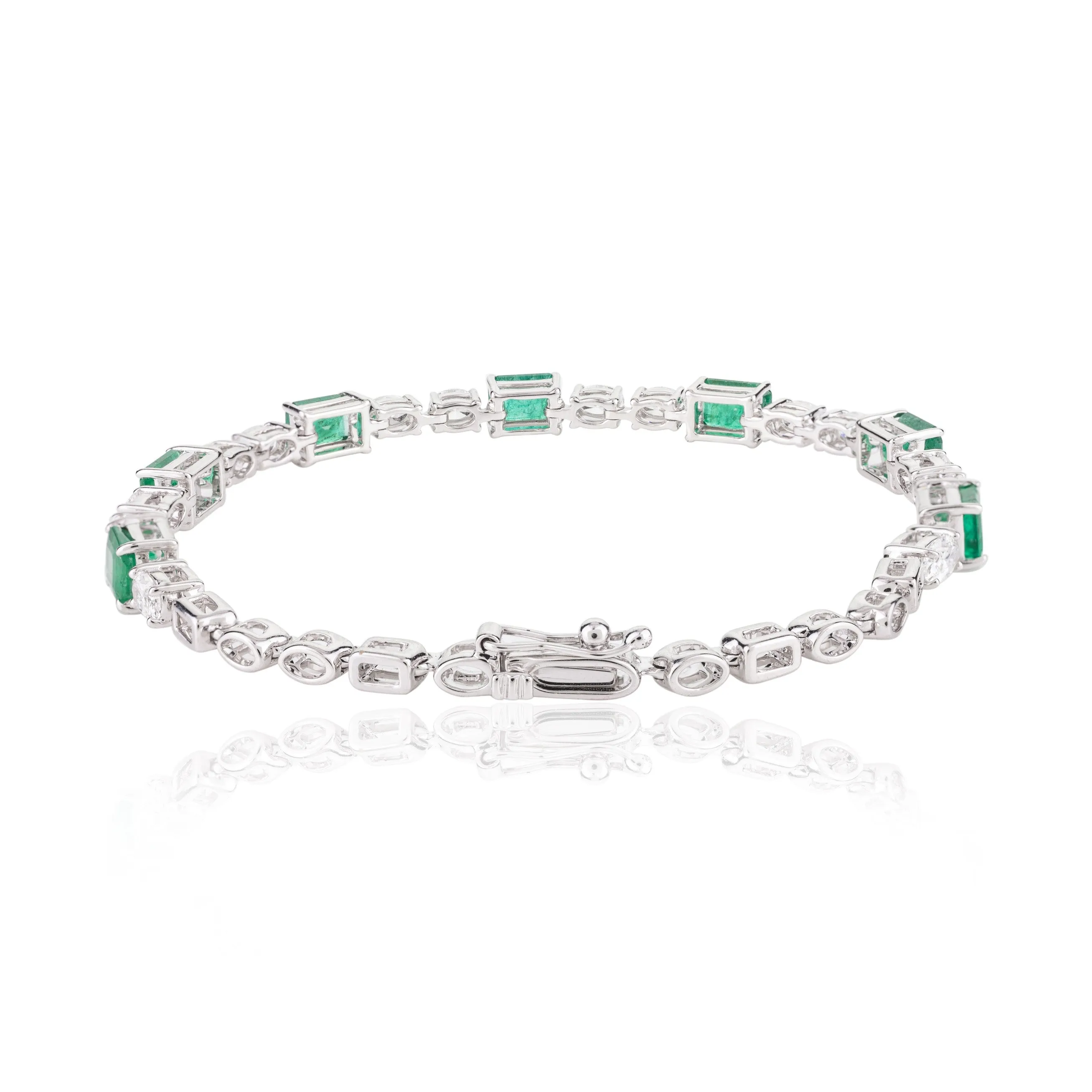 18K Gold Emerald Diamond Designer Bracelet