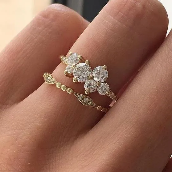 2-piece Boho Classic Zircon Ring Set