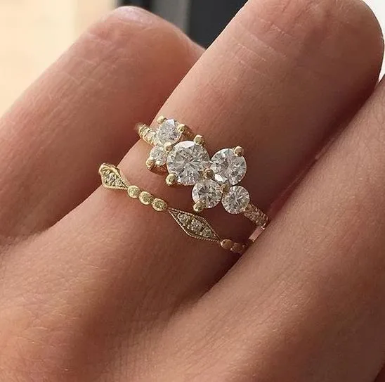 2-piece Boho Classic Zircon Ring Set