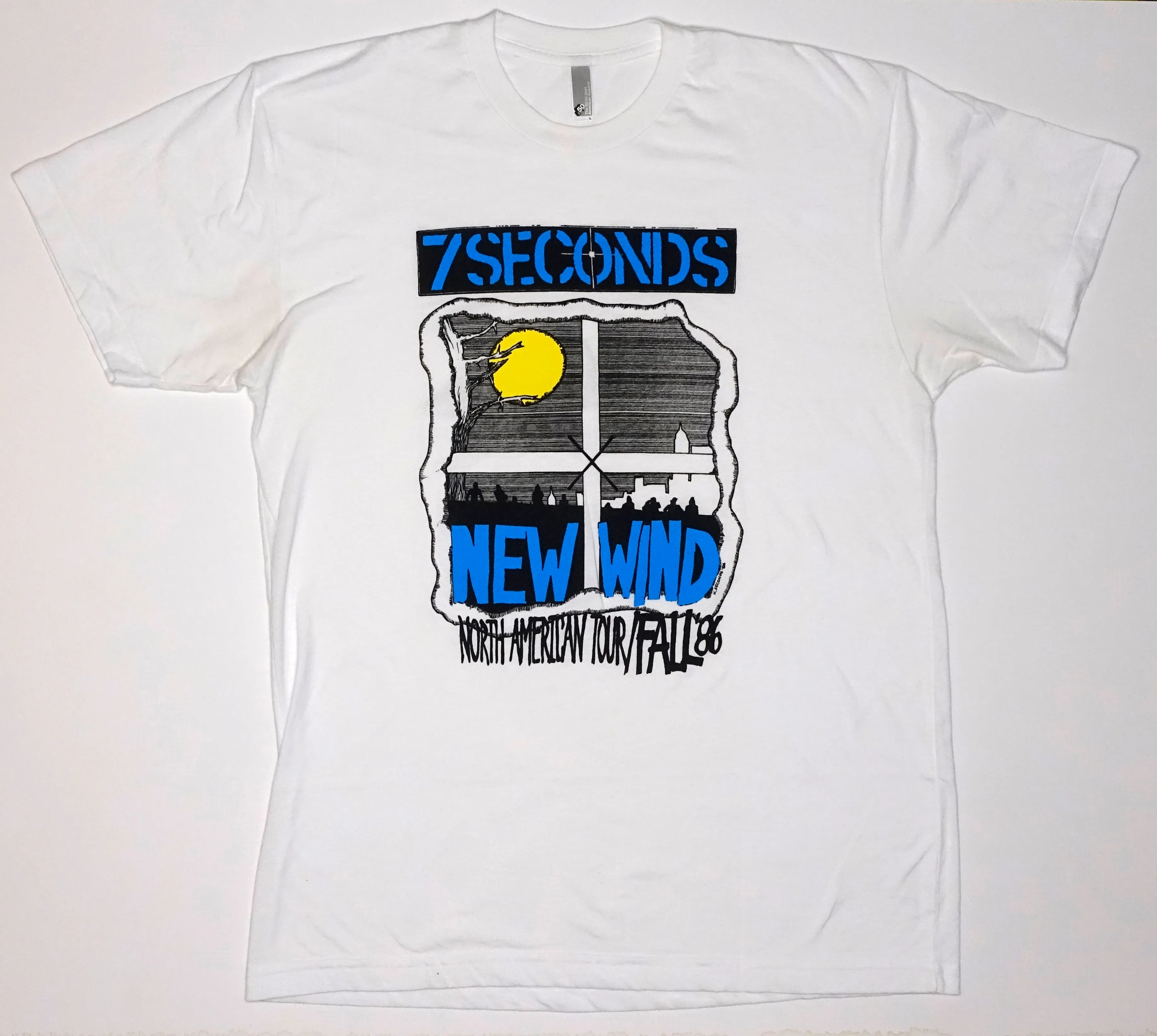 7 Seconds  ‎–  New Wind North American Tour Fall 1986 (Reissue) Shirt Size Large