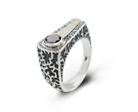 925 sterling silver black diamond ring