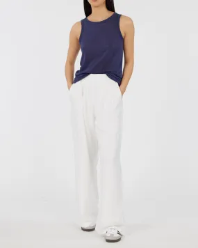 Aceline Linen Jersey Tank - Sea