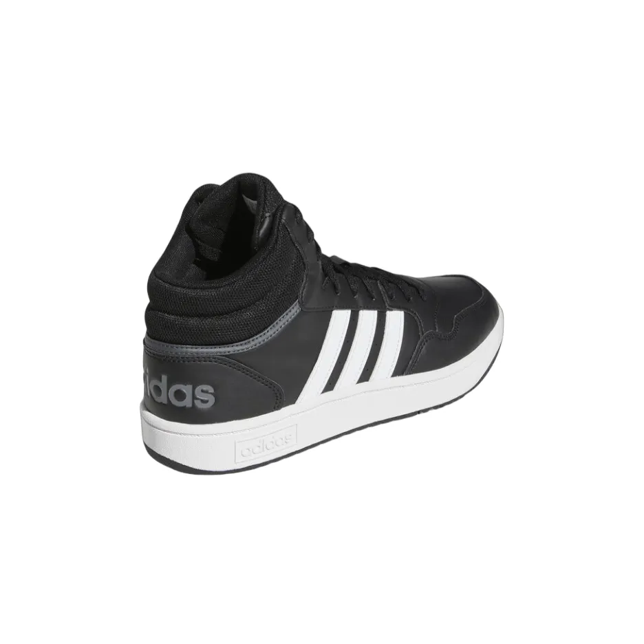 Adidas Hoops 3.0 Mid GW3020 black-white adult high-top sneakers shoe