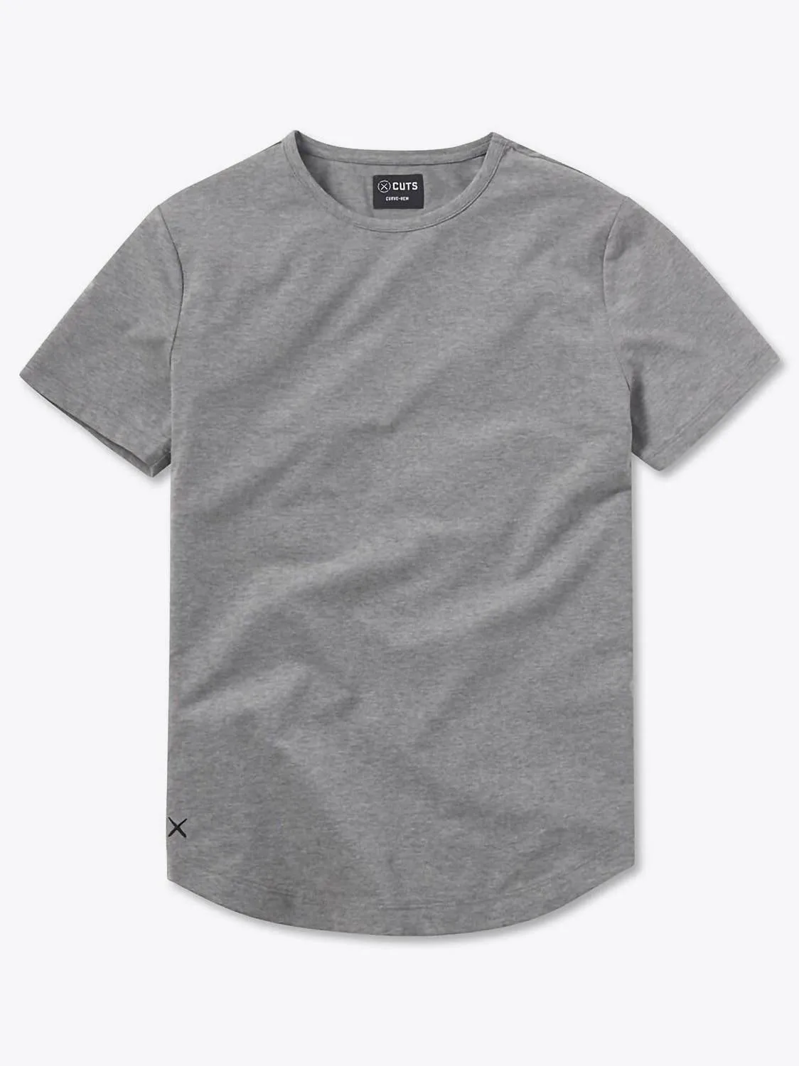 Ao Crew Curve Hem Tee In Heather Grey