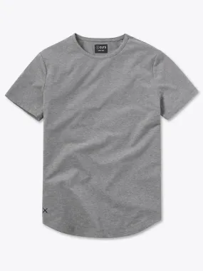 Ao Crew Curve Hem Tee In Heather Grey