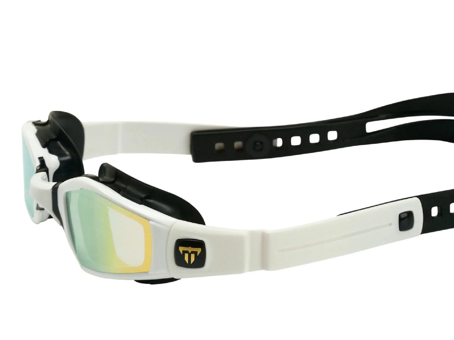 Aqua Sphere x Phelps Ninja Goggles Titanium Mirrored/White/Black - Gold Lens <br> 189510