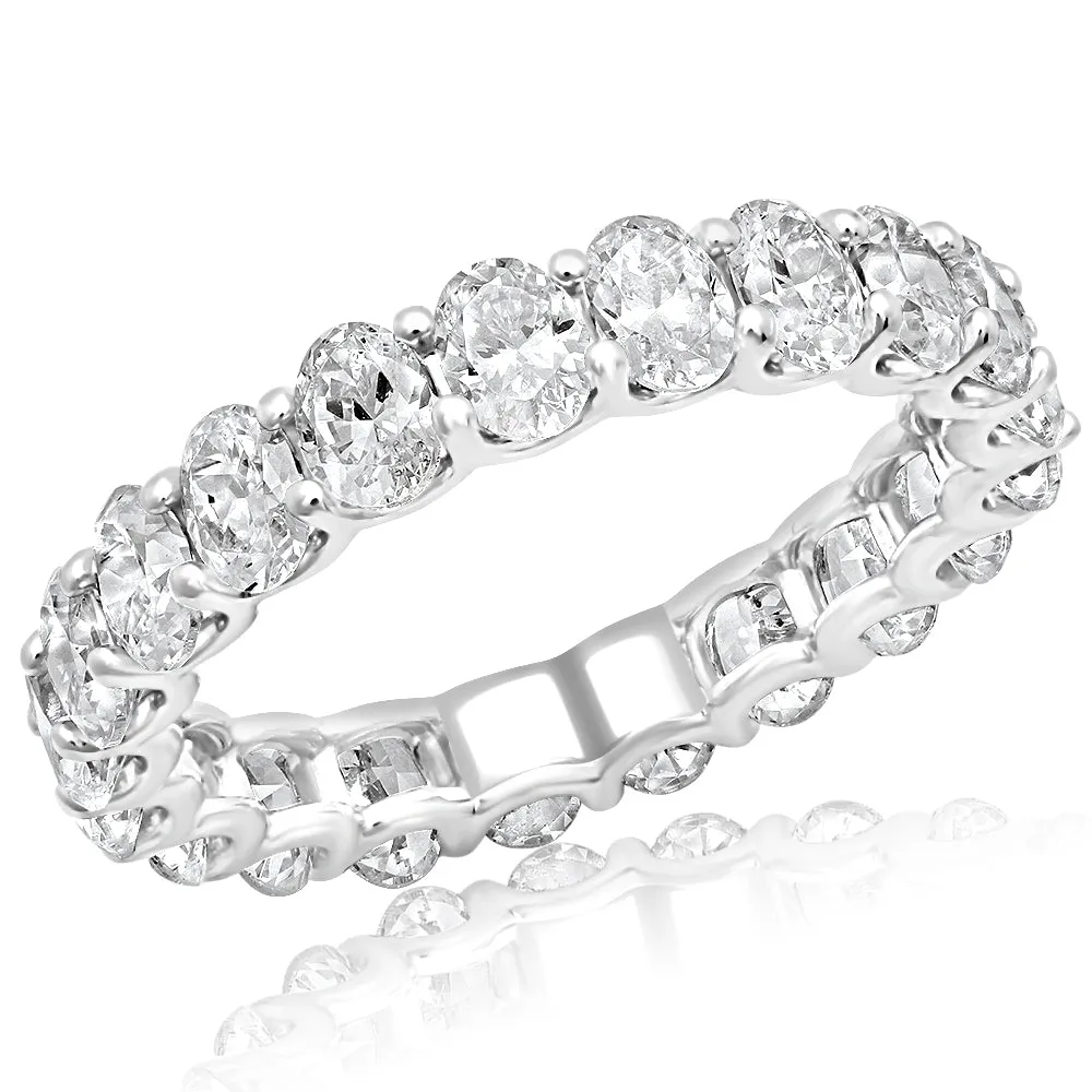 AZALEA 3 Carat Oval Cut Diamond Eternity Band in Platinum 15 pointer By Mike Nekta SIZE 4 - 9