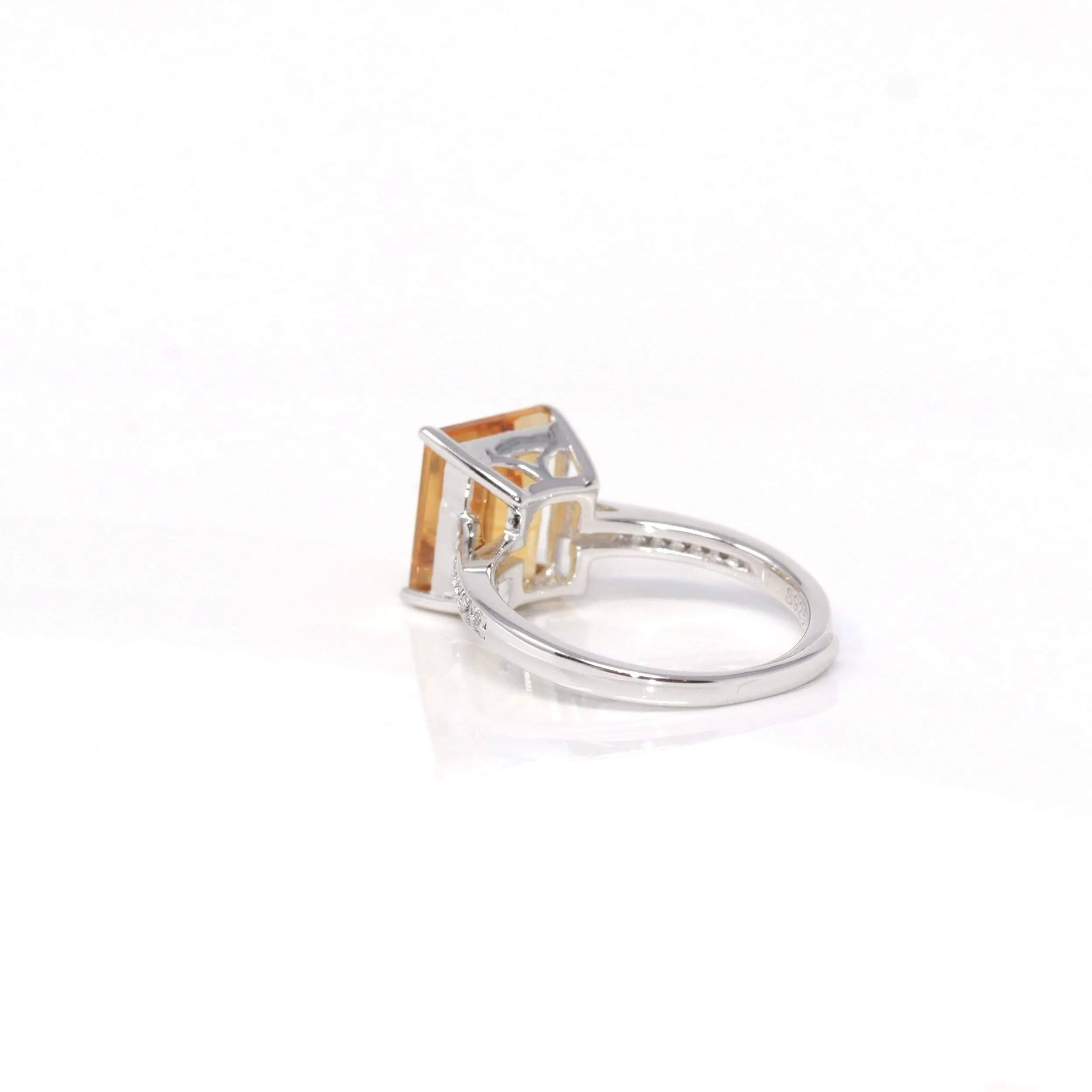 Baikalla? Sterling Silver Emerald Cut Citrine Ring