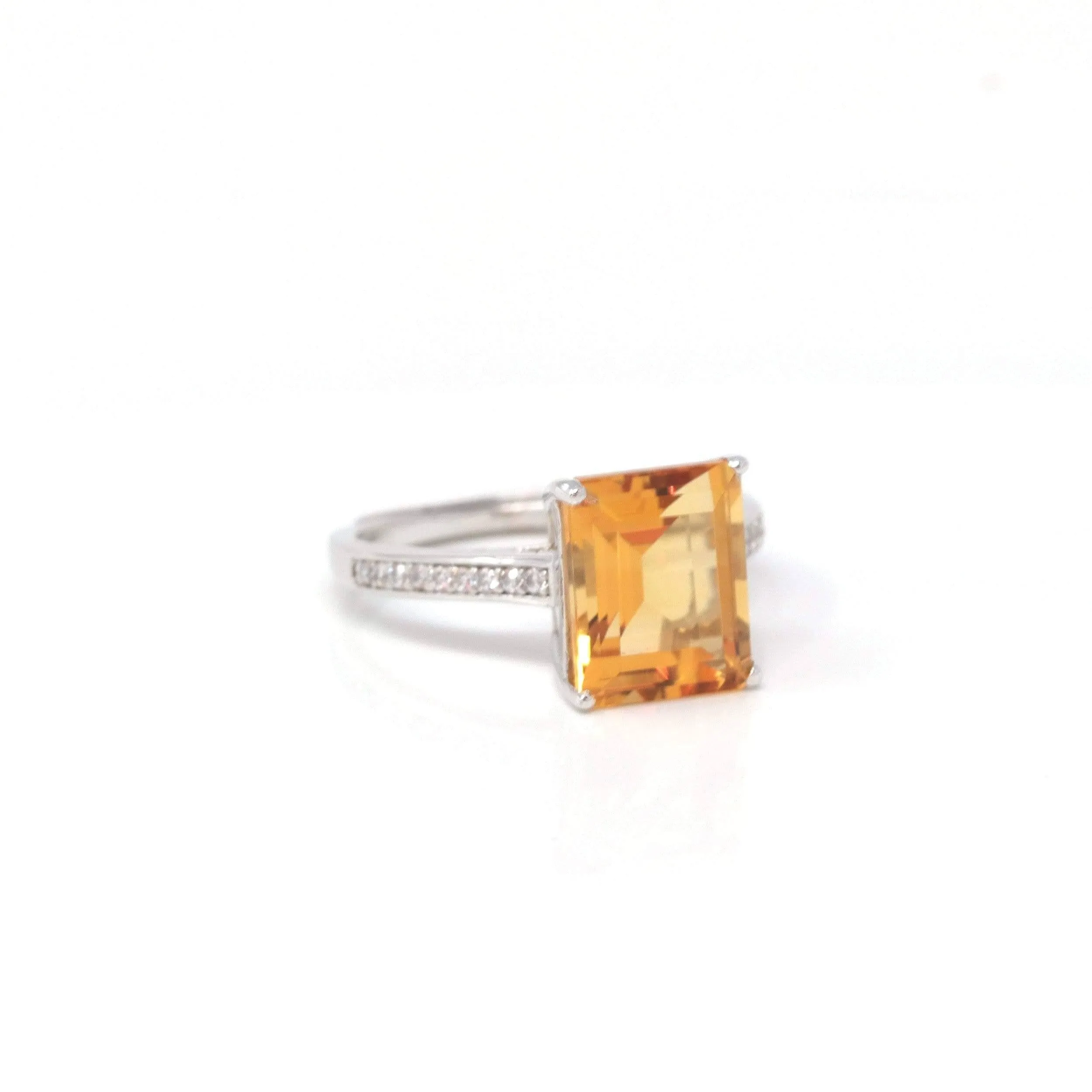 Baikalla? Sterling Silver Emerald Cut Citrine Ring