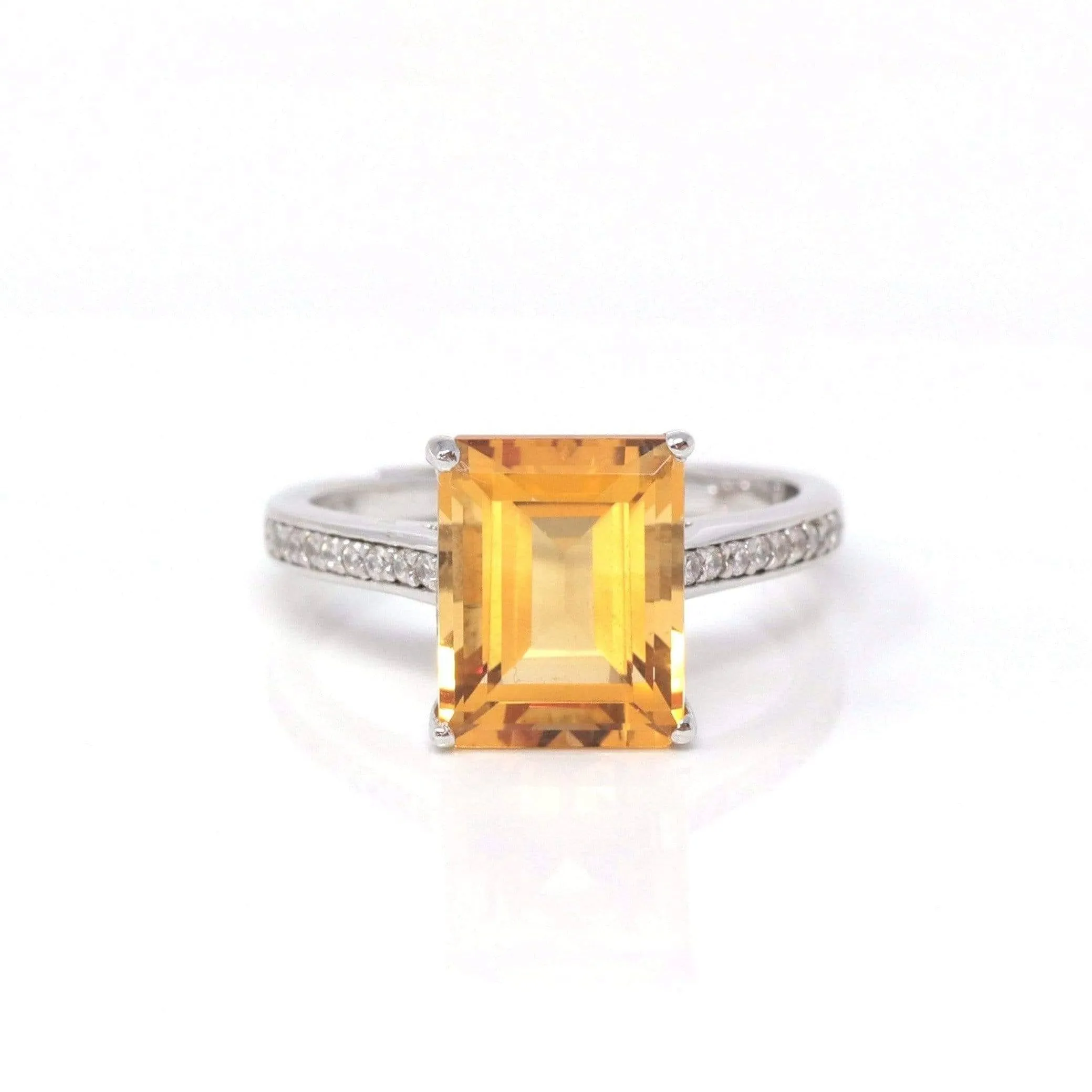 Baikalla? Sterling Silver Emerald Cut Citrine Ring