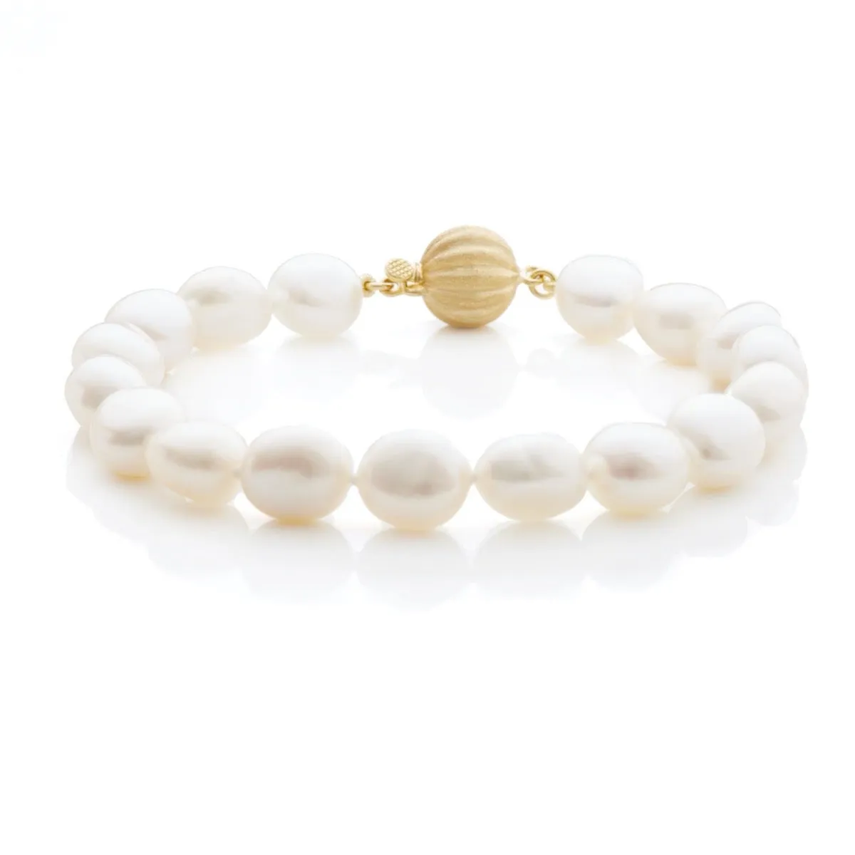 Baroque White Pearl & Gold Bracelet