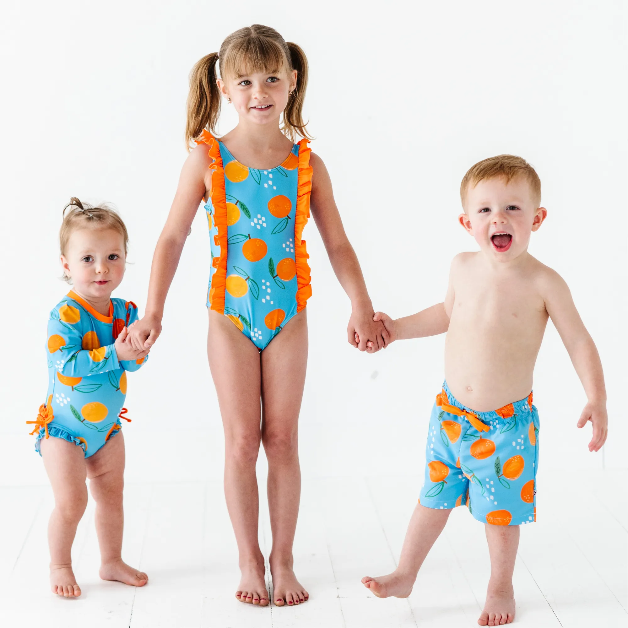 Be My Clementine Long Sleeve Ruffle Swimsuit