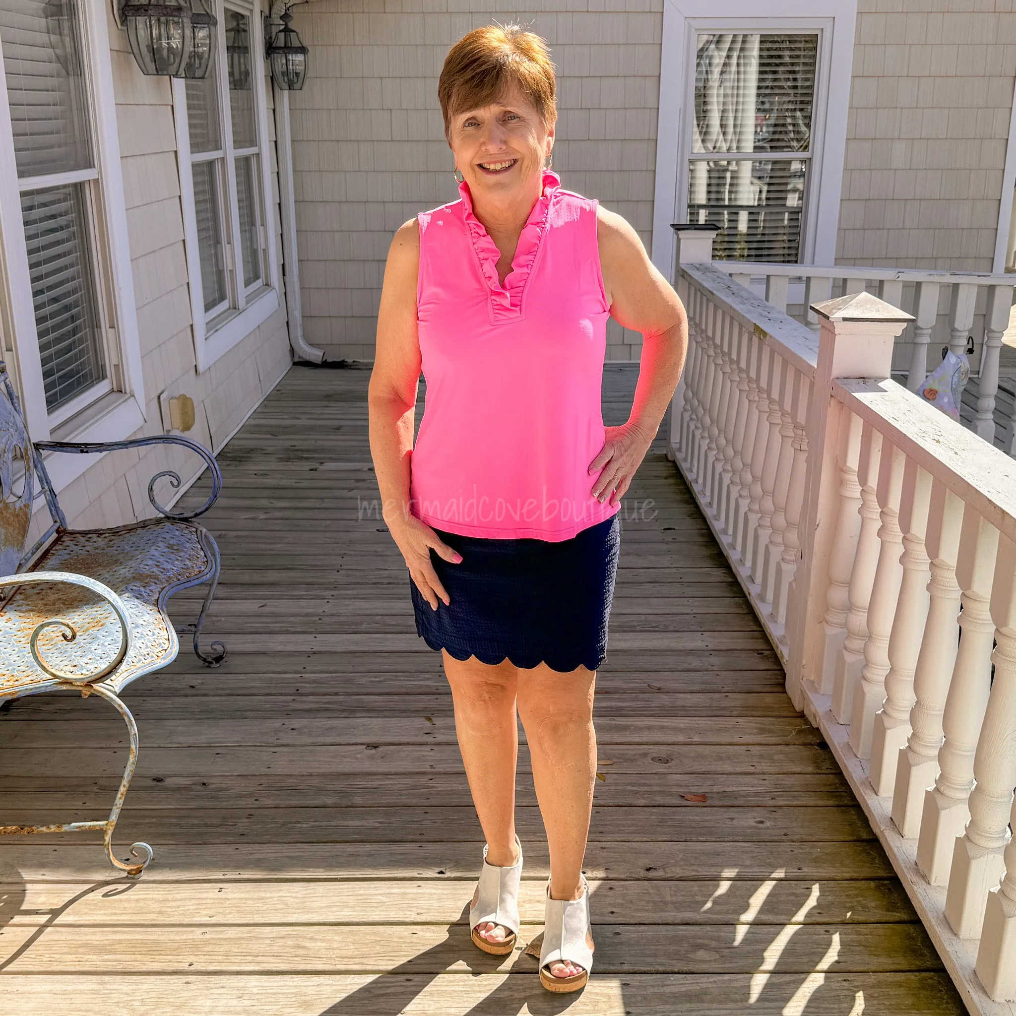 Beach Time Taylor V-Neck Tank in Bahama Pink