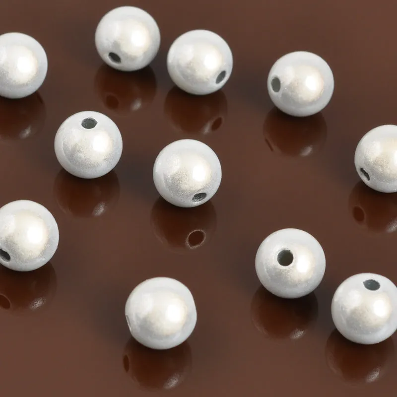 Beads-10mm Miracle Beads-Round-White-Quantity 20 Loose Beads