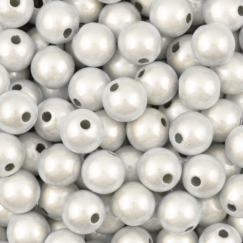 Beads-10mm Miracle Beads-Round-White-Quantity 20 Loose Beads