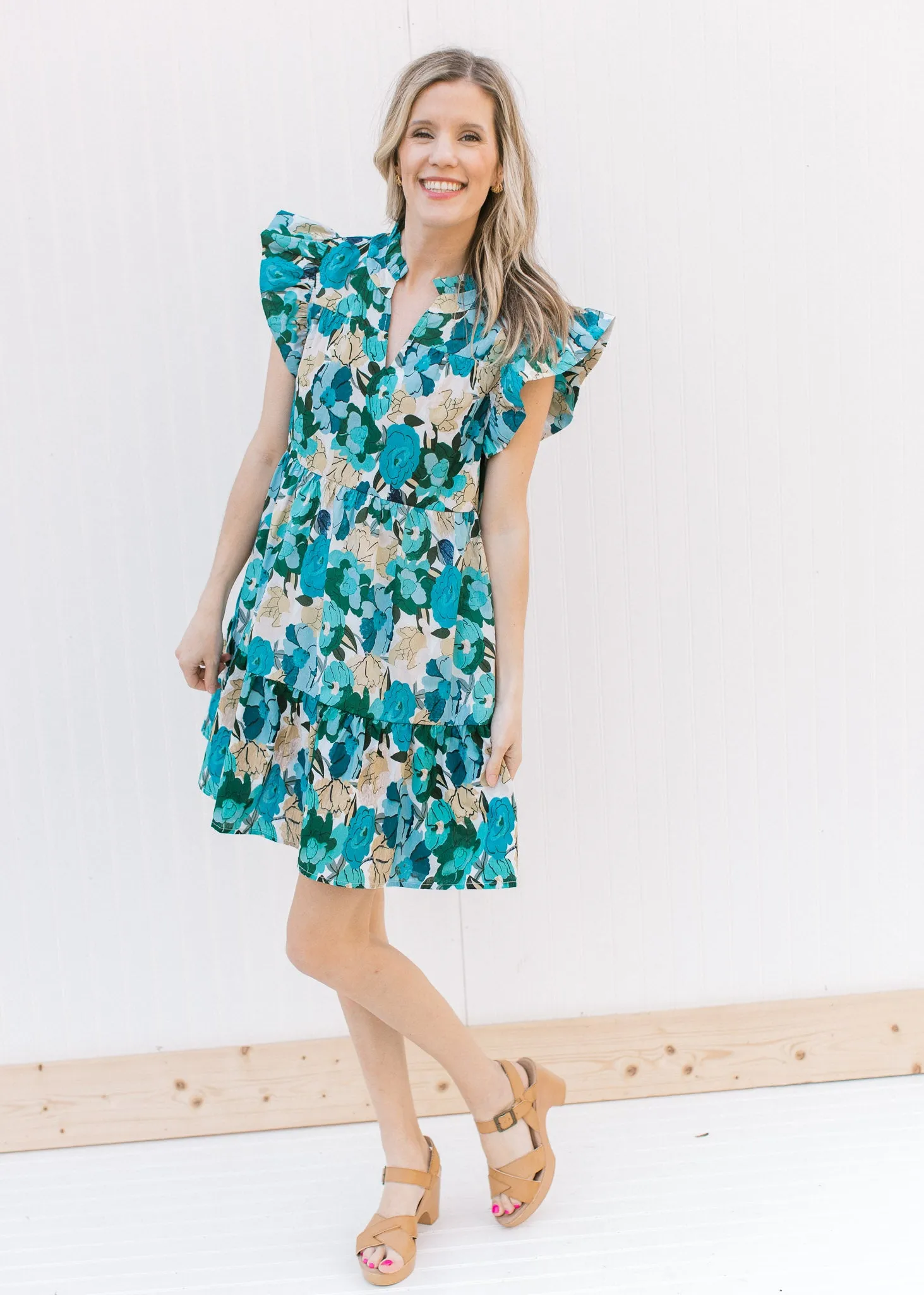 Brightest Blue Floral Dress