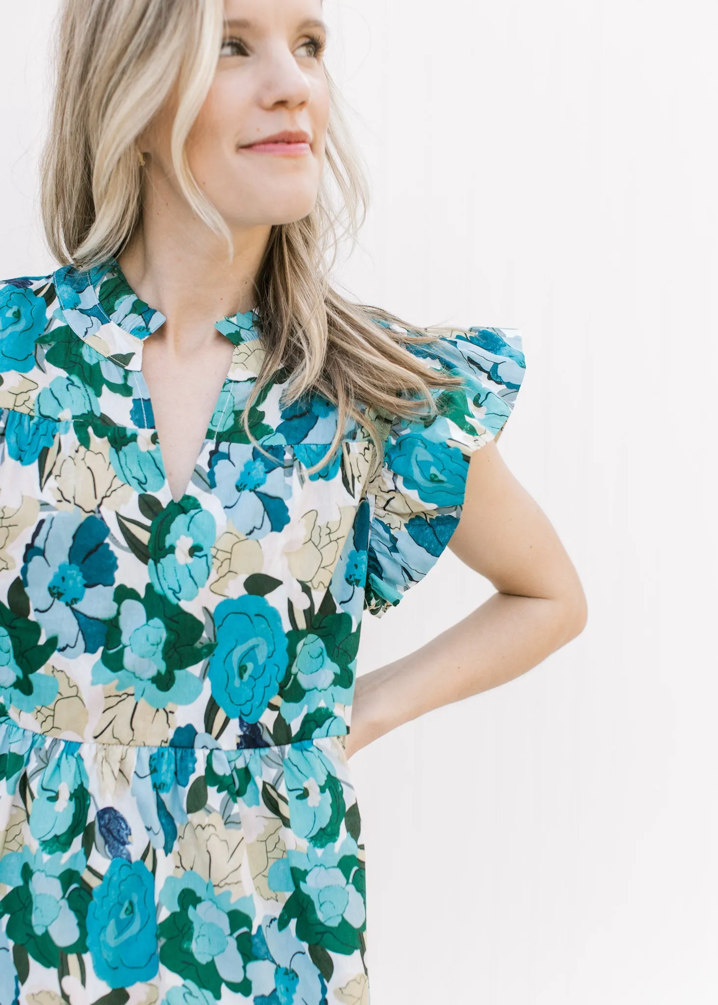 Brightest Blue Floral Dress