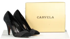 Carvela Black Suede Studded Court Shoes UK 5 EU 38 👠