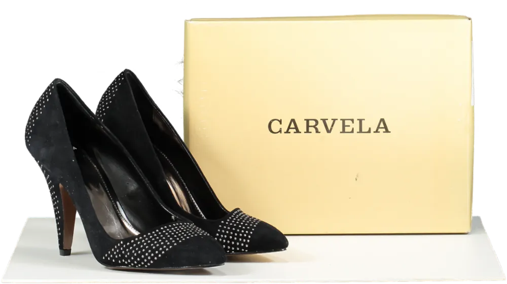 Carvela Black Suede Studded Court Shoes UK 5 EU 38 👠