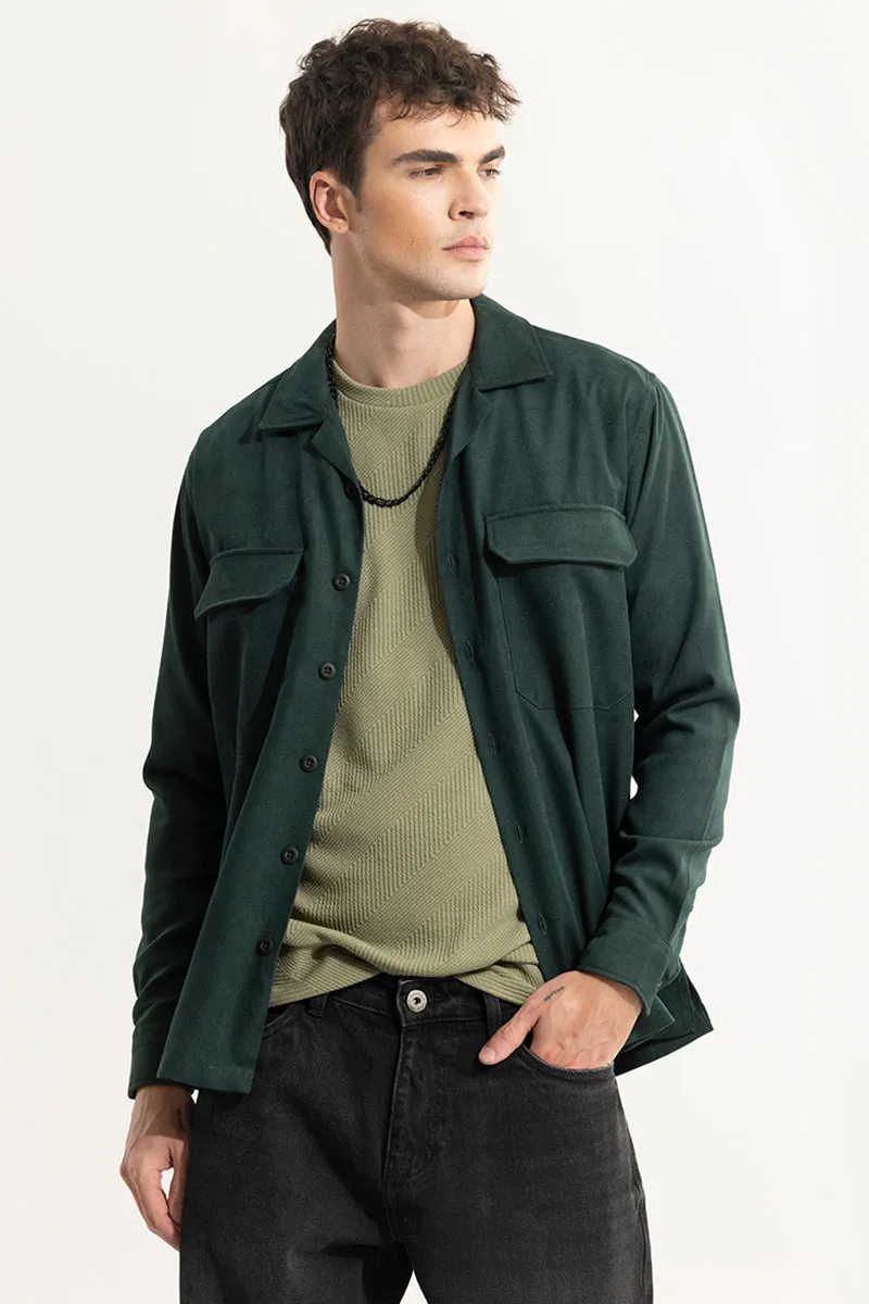 Chenille Green Overshirt