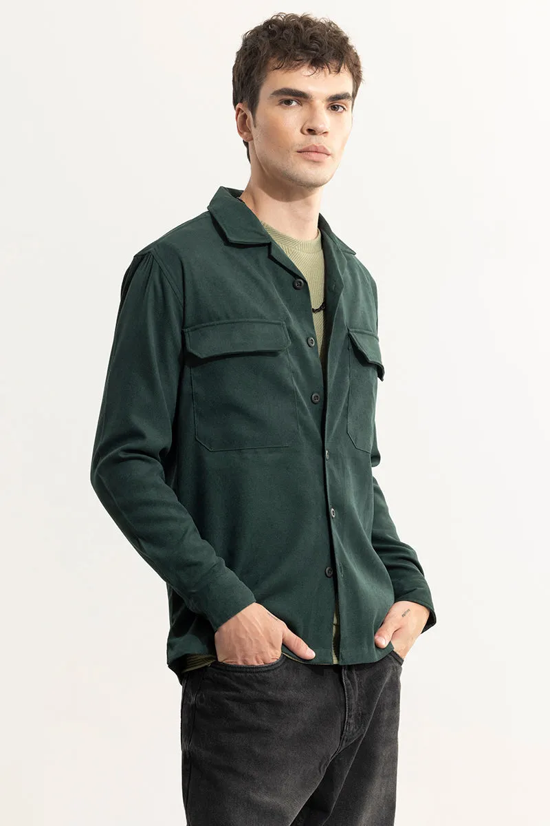 Chenille Green Overshirt