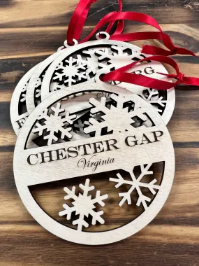 Chester Gap, Virginia 3.5a?? Wooden Ornament with Ribbon