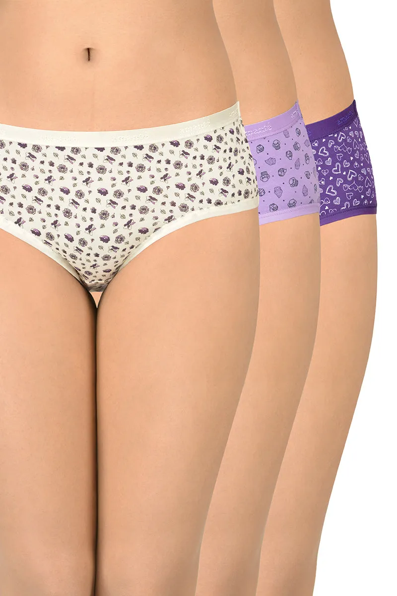 Cotton Hipster Brief Print Pack of 3 (Combo 5)