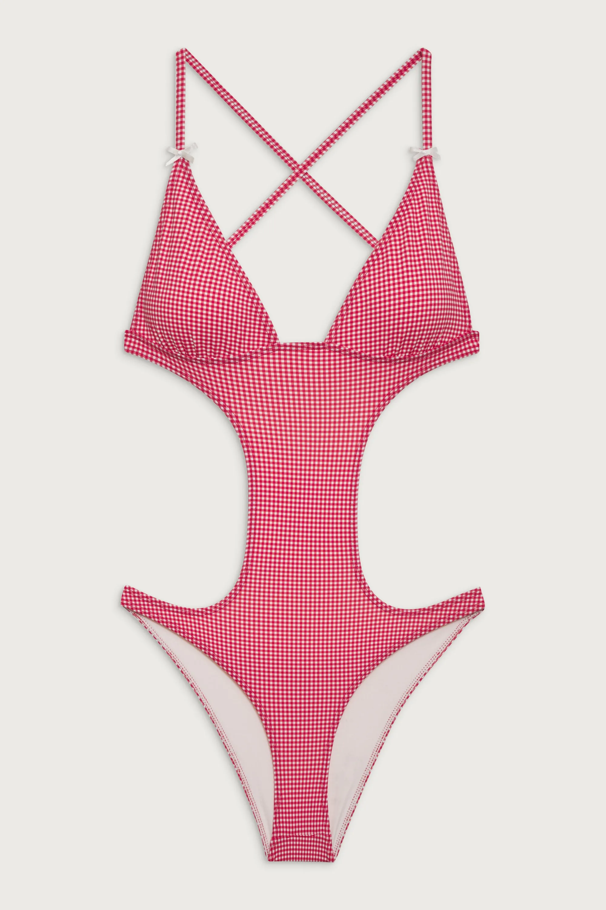 Cruise Monokini One Piece Swimsuit - Ladybug Gingham