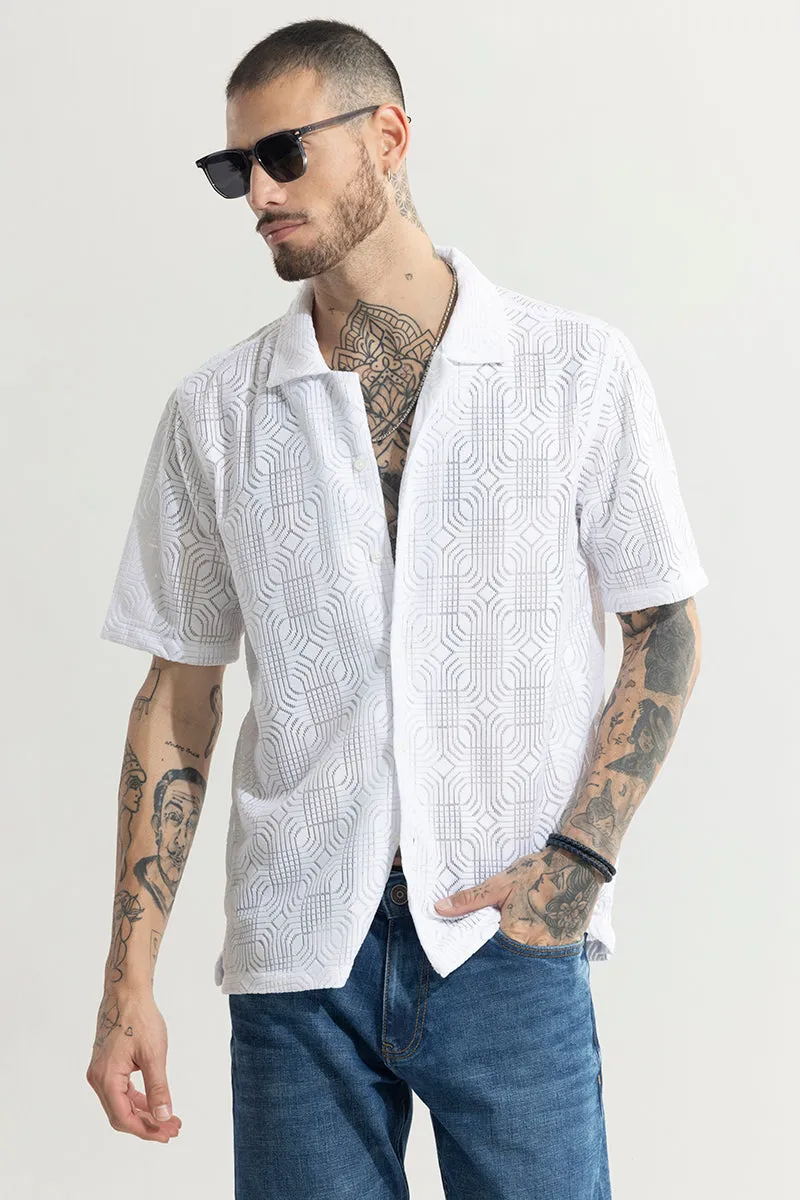 Curvy Quad White Hakoba Shirt