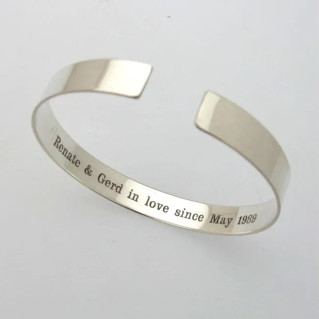 Custom Engraved Text Cuff for Men