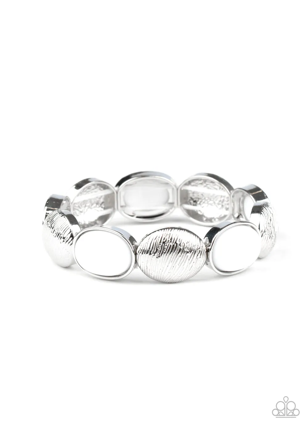 Decadently Dewy - White Bracelet