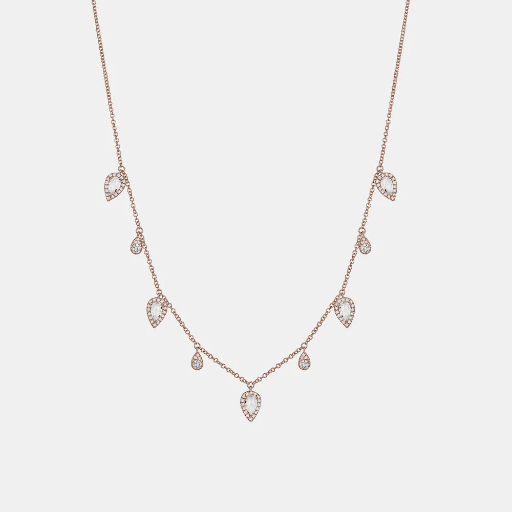 Diamond & White Topaz Teardrop Necklace