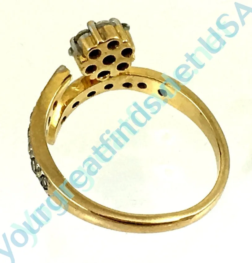 Diamond Flower Ring 14k Gold Size: 8