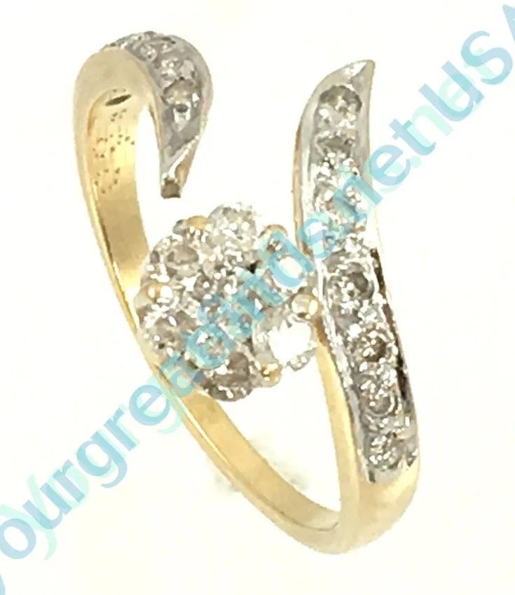 Diamond Flower Ring 14k Gold Size: 8