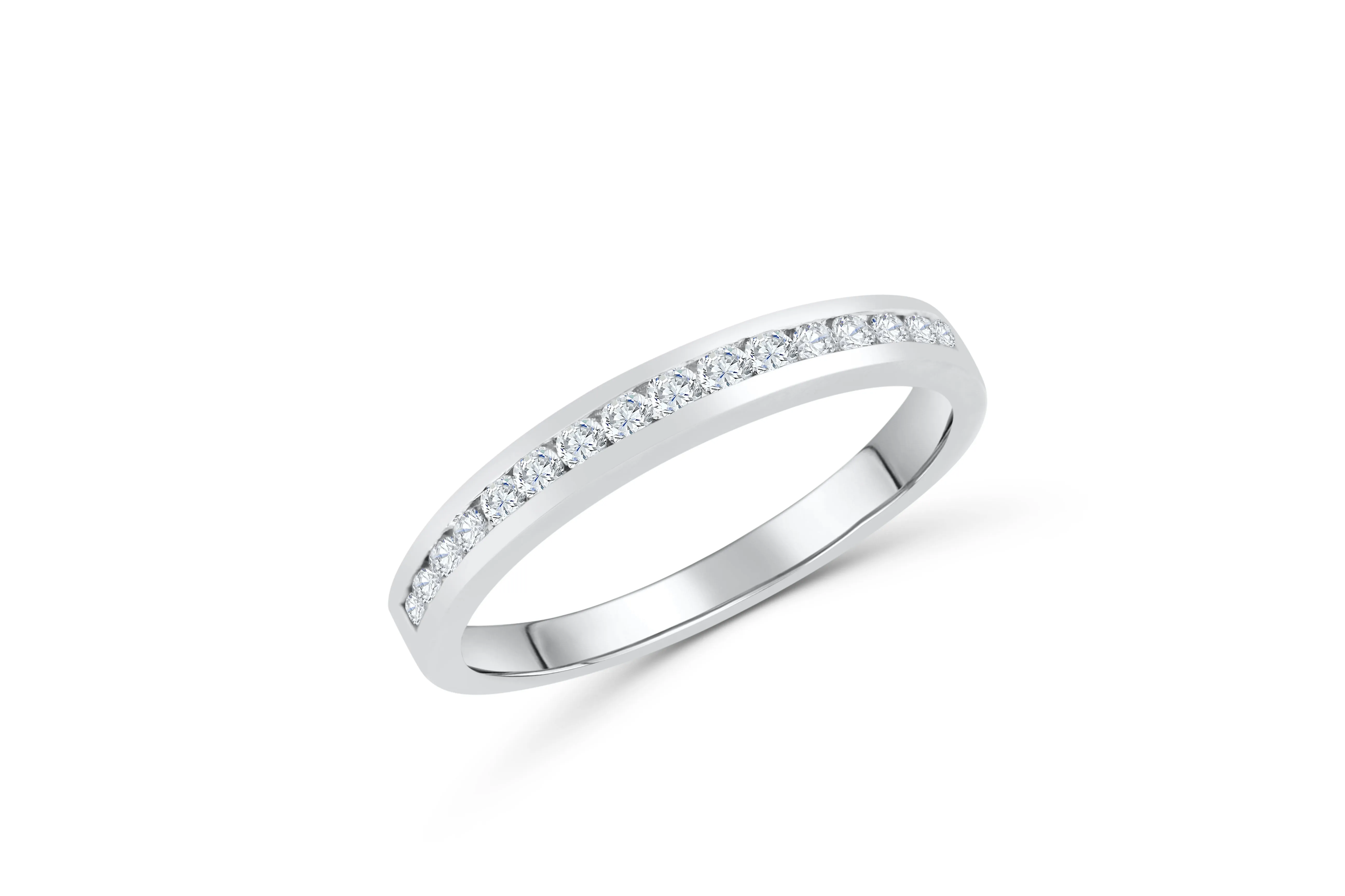 Diamond Wedding Band 0.32 ct tw Round-Cut 14K White Gold BAN061