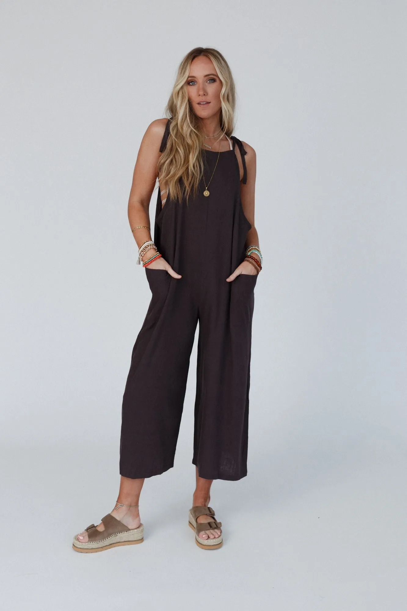 Easy Road Wide Leg Jumpsuit - Ash