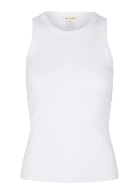 Esmé Studios Blossom Racerback Rib Tank Top - White