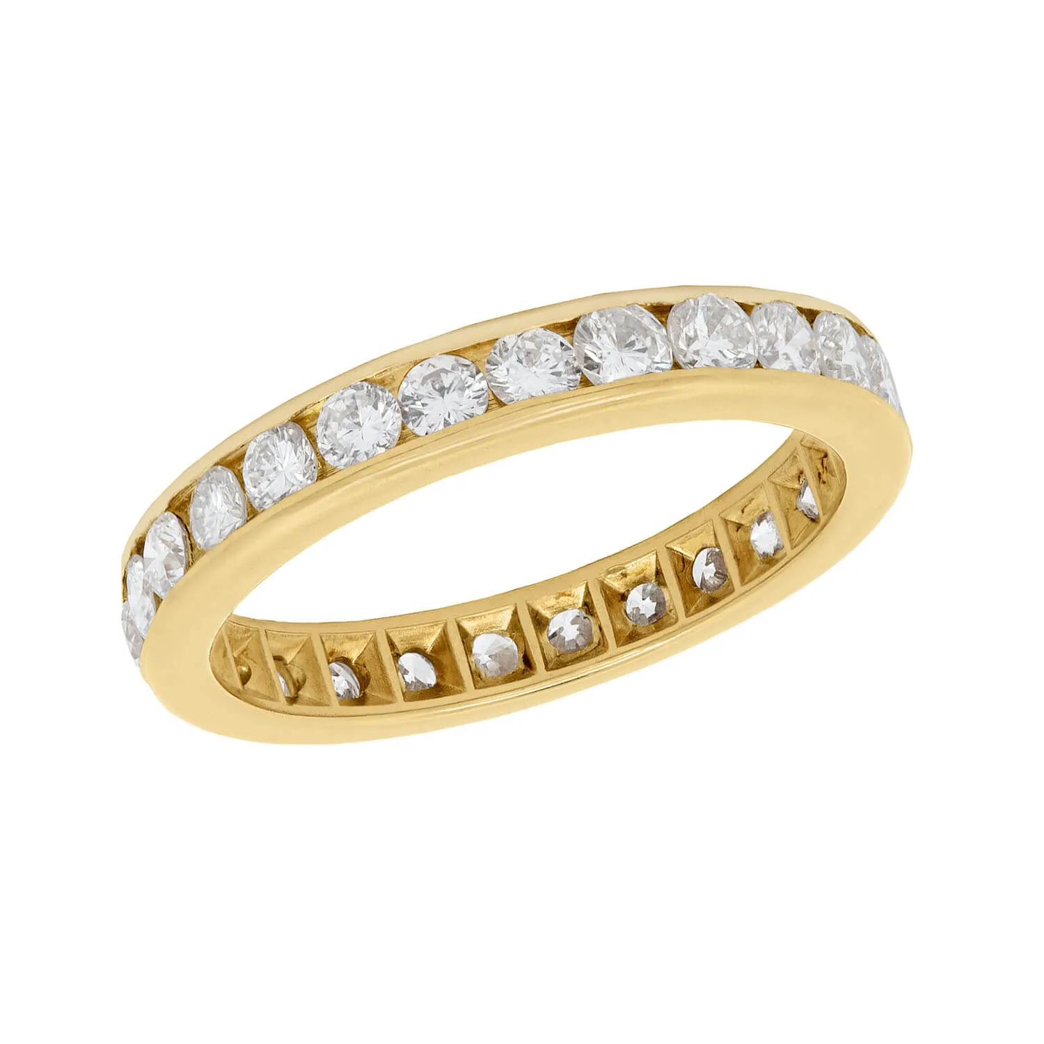 Estate 14k Yellow Gold Diamond Eternity Band