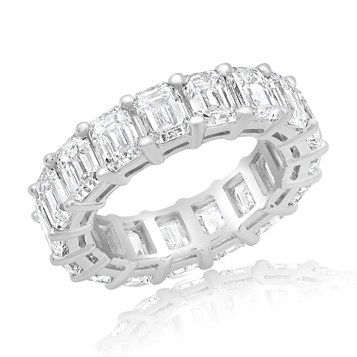 FAY 7-9 Carat Emerald Cut Diamond Eternity Band Lab Grown in Platinum 40 pointer VVS-VS/D-G By Mike Nekta SIZE 4-9