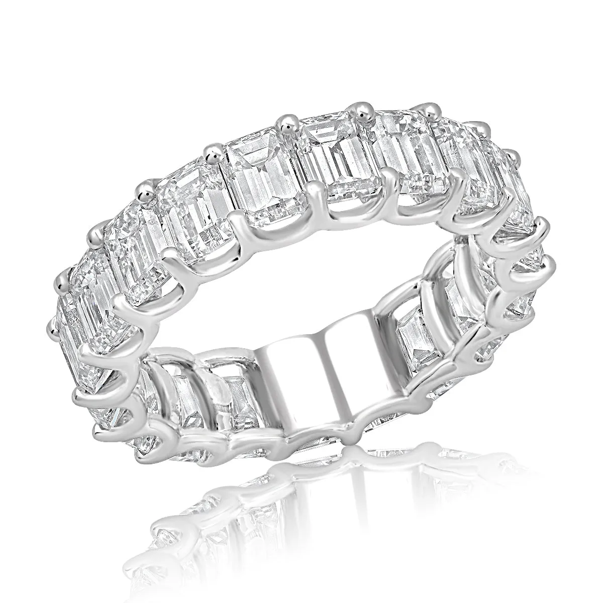 FAY 7-9 Carat Emerald Cut Diamond Eternity Band Lab Grown in Platinum 40 pointer VVS-VS/D-G By Mike Nekta SIZE 4-9