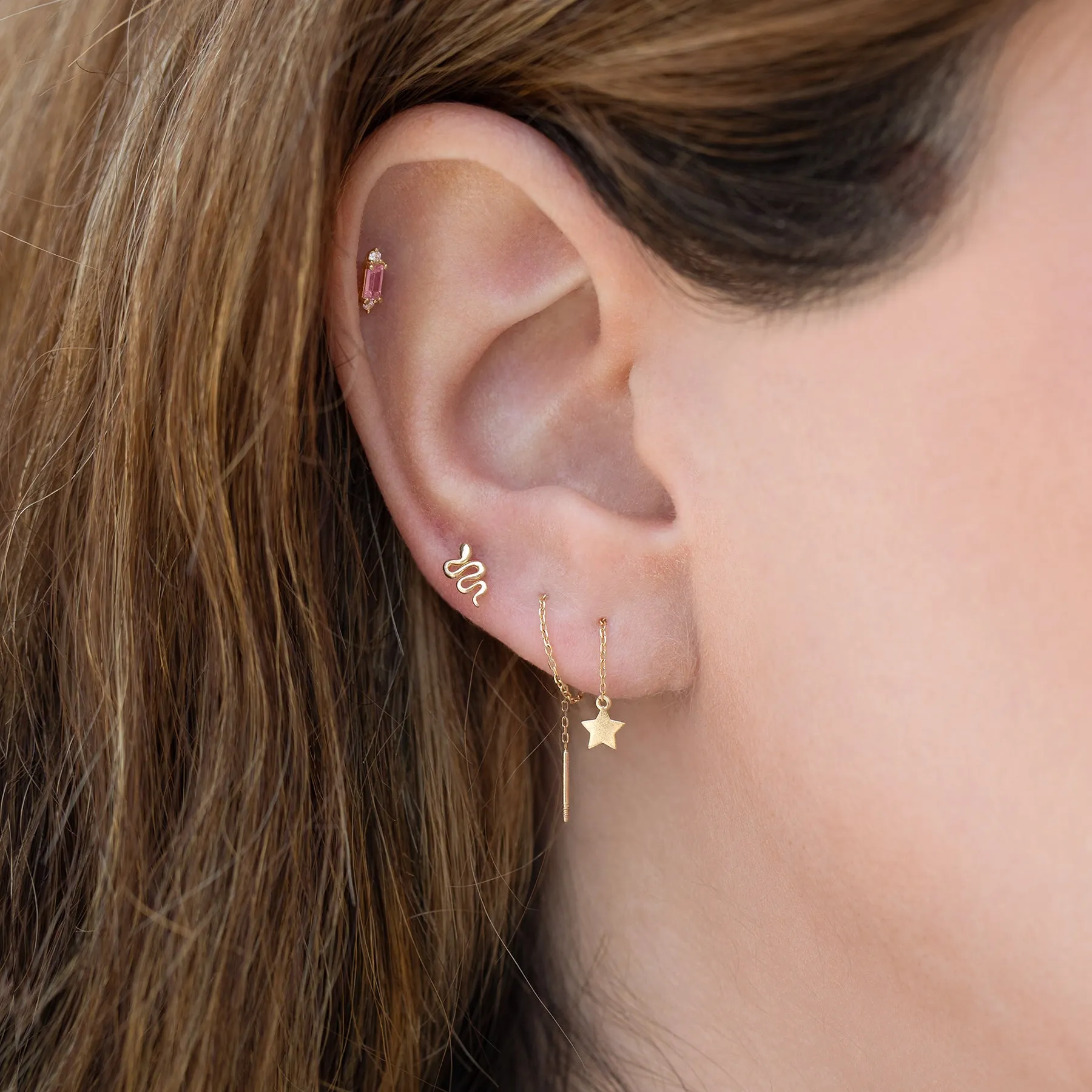 Fine Star Threader Earring