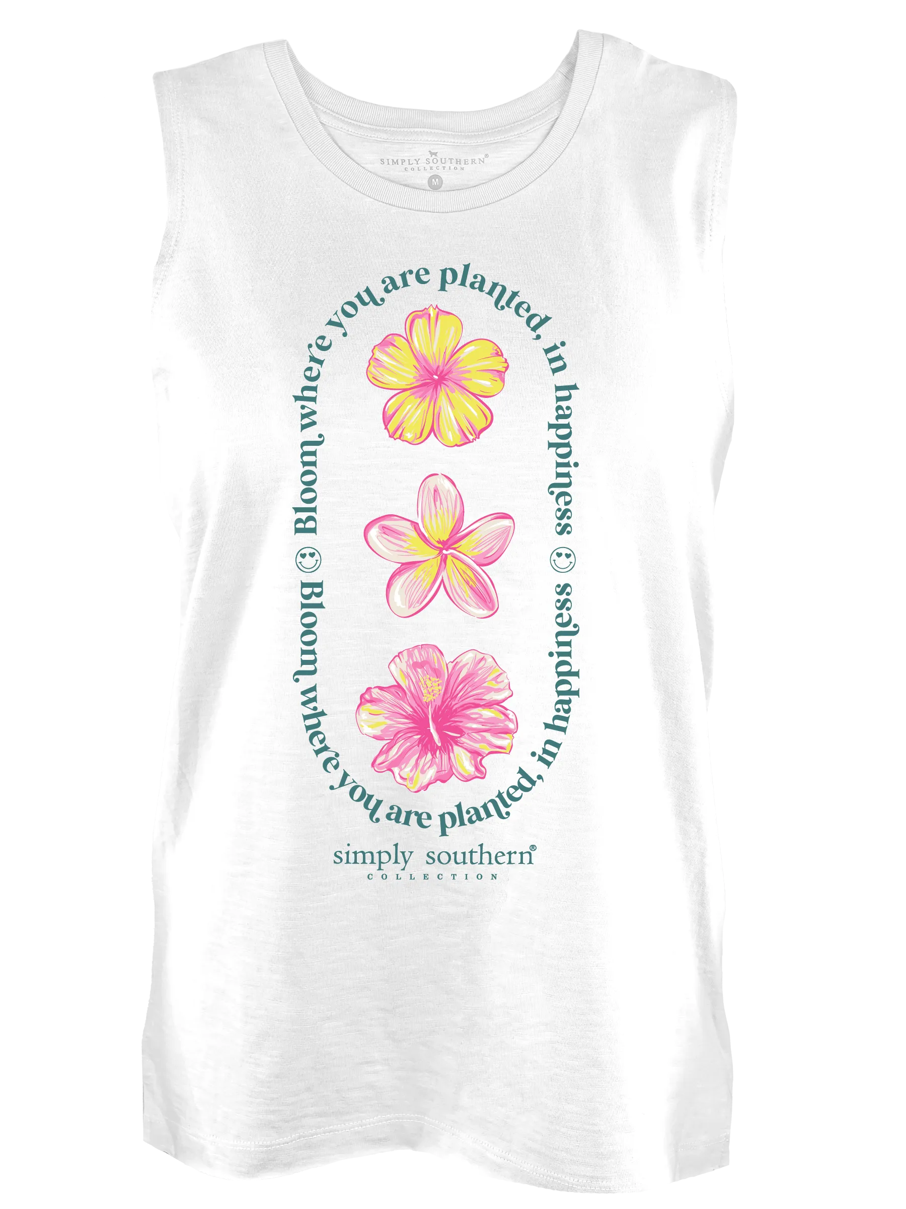 Floral Bliss Tank Top - Bloom Where You Are Planted in Happiness