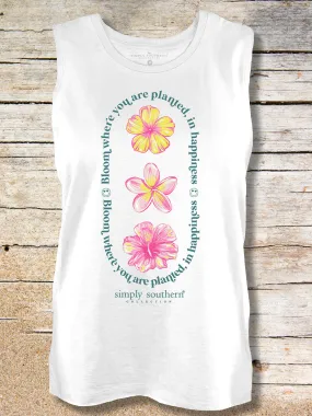 Floral Bliss Tank Top - Bloom Where You Are Planted in Happiness