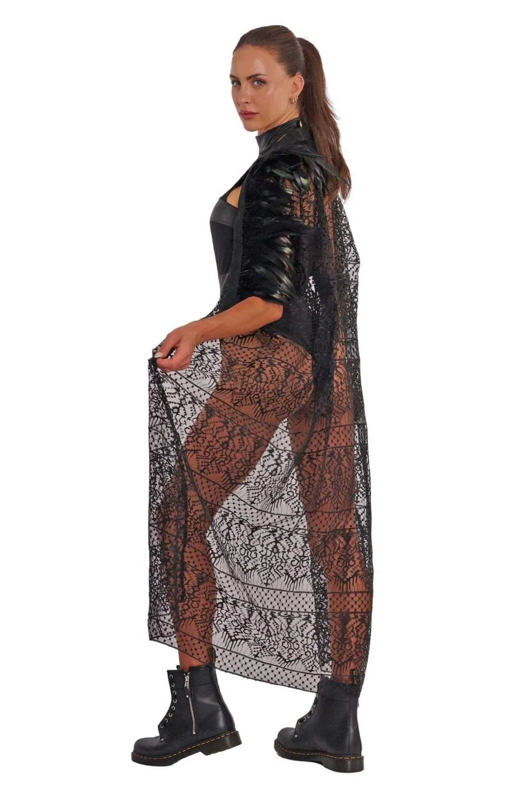 Forbidden Fruit Black Lace Kimono